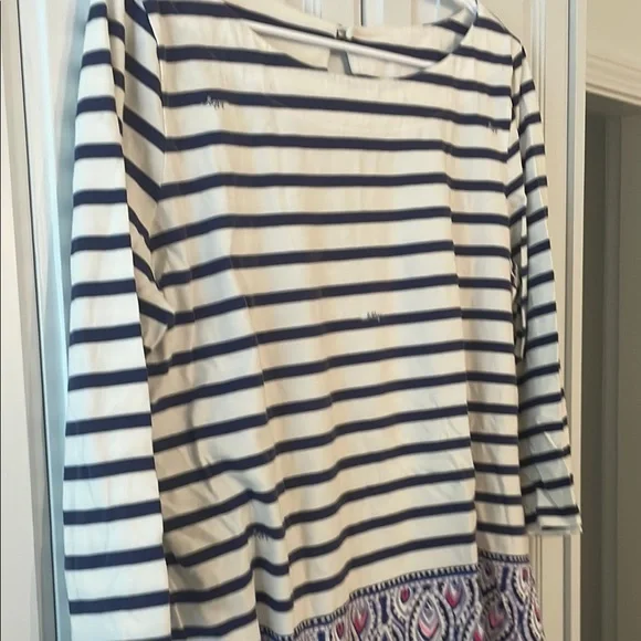Navy and White Striped Women's Top - Picture 3 of 8
